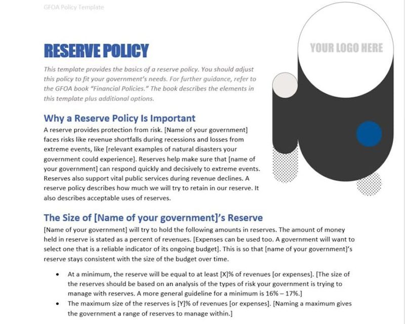 Financial Policy Challenge - Reserve Policies